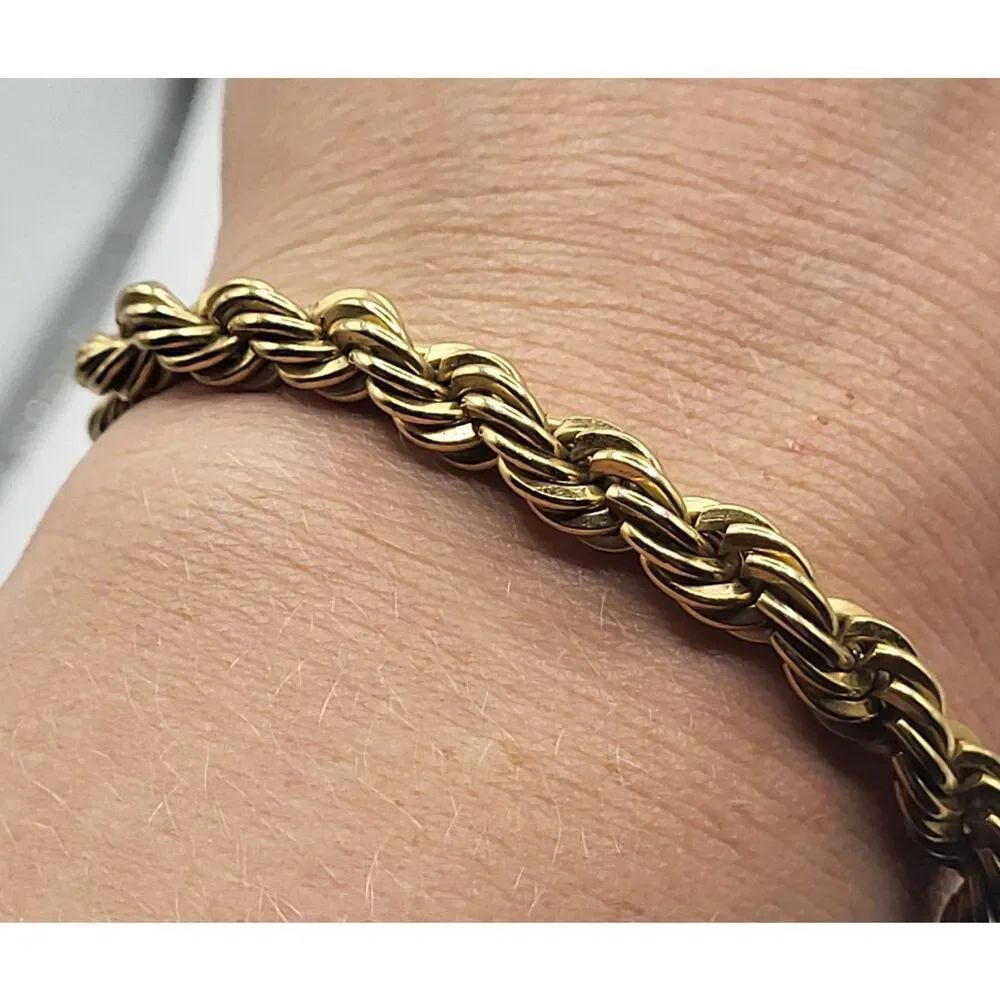 Chunky Textured Rope Chain Bracelet 7.5in